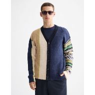 Picture of SCOTCH&SODA MEN'S PATCHWORK CARDIGAN IN MEDIUM BROWN 4