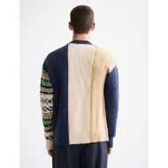 Picture of SCOTCH&SODA MEN'S PATCHWORK CARDIGAN IN MEDIUM BROWN 5
