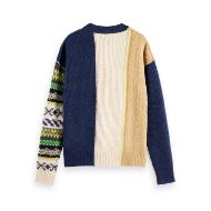 Picture of SCOTCH&SODA MEN'S PATCHWORK CARDIGAN IN MEDIUM BROWN 2