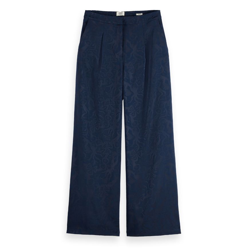 Снимка на SCOTCH&SODA WOMEN'S ELENI - HIGH RISE WIDE LEG PYJAMA PANTS IN SKY CAPTAIN