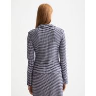 Снимка на SCOTCH&SODA WOMEN'S STRUCTURED GINGHAM BUTTON UP LONG SLEEVE T-SHIRT IN SKY CAPTAIN/ LANGUID LAVENDE 5