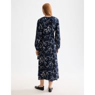 Снимка на SCOTCH&SODA WOMEN'S MIDI WRAP DRESS WITH KEY HOLE IN RIBBON NAVY AOP 5