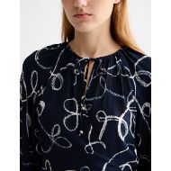 Снимка на SCOTCH&SODA WOMEN'S MIDI WRAP DRESS WITH KEY HOLE IN RIBBON NAVY AOP 6