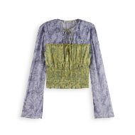 Снимка на SCOTCH&SODA WOMEN'S SMOCKED WAIST TOP IN DANCER LAVENDER 1
