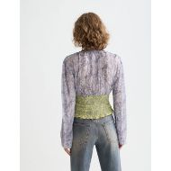Снимка на SCOTCH&SODA WOMEN'S SMOCKED WAIST TOP IN DANCER LAVENDER 5