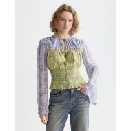 Снимка на SCOTCH&SODA WOMEN'S SMOCKED WAIST TOP IN DANCER LAVENDER 4