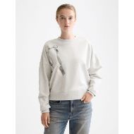Снимка на SCOTCH&SODA WOMEN'S CHEST ARTWORK RELAXED SWEATSHIRT IN LIGHT GREY MELANGE 4