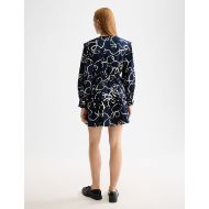 Снимка на SCOTCH&SODA WOMEN'S SCALLOP TRIM LONG SLEEVE MINI DRESS IN RIBBON NAVY AOP 5
