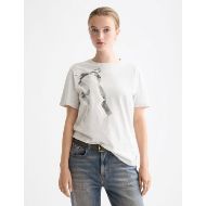 Снимка на SCOTCH&SODA WOMEN'S ARTWORK REGULAR FIT T-SHIRT IN LIGHT GREY MELANGE 4