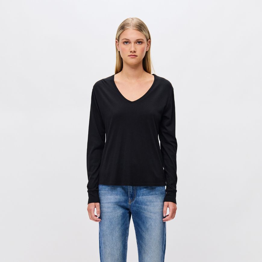 Снимка на DIRTY LAUNDRY ДАМСКА БЛУЗА V-NECK LONGSLEEVE В ЧЕРНО