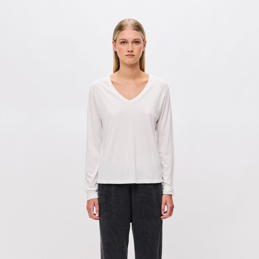 Снимка на DIRTY LAUNDRY ДАМСКА БЛУЗА V-NECK LONGSLEEVE В БЯЛО