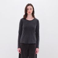 Снимка на DIRTY LAUNDRY ДАМСКА БЛУЗА SLIMFIT LONGSLEEVE WITH REVERSE SEAMS В ЧЕРНО 1