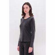 Снимка на DIRTY LAUNDRY ДАМСКА БЛУЗА SLIMFIT LONGSLEEVE WITH REVERSE SEAMS В ЧЕРНО 2