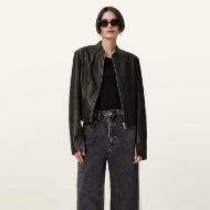 Снимка на ALLSAINTS ДАМСКО КОЖЕНО ЯКЕ SADLER В ЧЕРНО 1