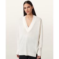Снимка на ALLSAINTS ДАМСКИ ПУЛОВЕР BERN PANEL V NECK В БЯЛО 4
