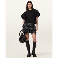 Picture of ALLSAINTS WOMEN'S HITCH LEATHER SKIRT IN BLACK 6