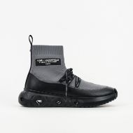 Picture of KARL LAGERFELD MEN'S K/KITE RUN HI SOCK BOOT IN DK GREY KNIT TEXTILE W/BLACK 1