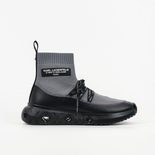 Show details for KARL LAGERFELD MEN'S K/KITE RUN HI SOCK BOOT IN DK GREY KNIT TEXTILE W/BLACK 1 - FanPoint Picture of KARL LAGERFELD MEN'S K/KITE RUN HI SOCK BOOT IN DK GREY KNIT TEXTILE W/BLACK 1