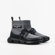 Picture of KARL LAGERFELD MEN'S K/KITE RUN HI SOCK BOOT IN DK GREY KNIT TEXTILE W/BLACK 2