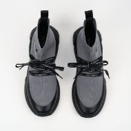 Picture of KARL LAGERFELD MEN'S K/KITE RUN HI SOCK BOOT IN DK GREY KNIT TEXTILE W/BLACK 3