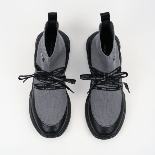 Show details for KARL LAGERFELD MEN'S K/KITE RUN HI SOCK BOOT IN DK GREY KNIT TEXTILE W/BLACK 3 - FanPoint Picture of KARL LAGERFELD MEN'S K/KITE RUN HI SOCK BOOT IN DK GREY KNIT TEXTILE W/BLACK 3