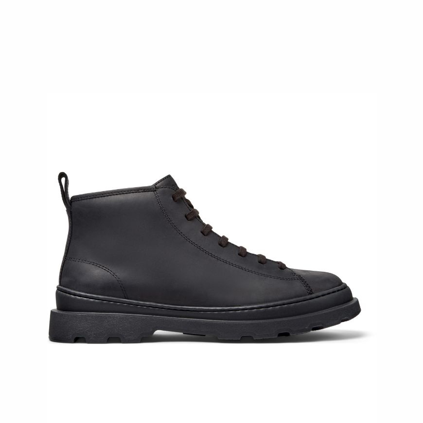 Picture of CAMPER MEN'S BRUTUS LEATHER ANKLE BOOTS IN BLACK