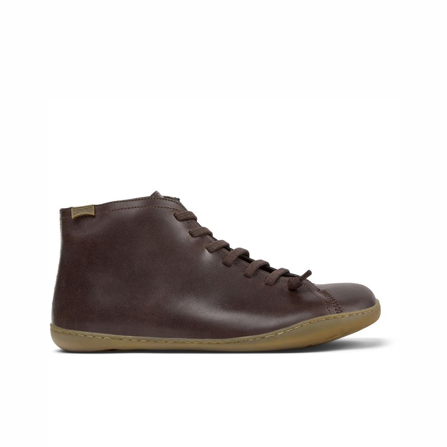 Picture of CAMPER MEN'S PEU CAMI LEATHER ANKLE BOOTS IN BROWN