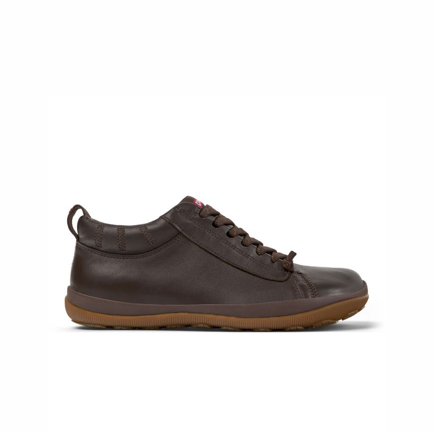 Picture of CAMPER MEN'S PEU PISTA GM LEATHER ANKLE BOOTS IN DARK BROWN