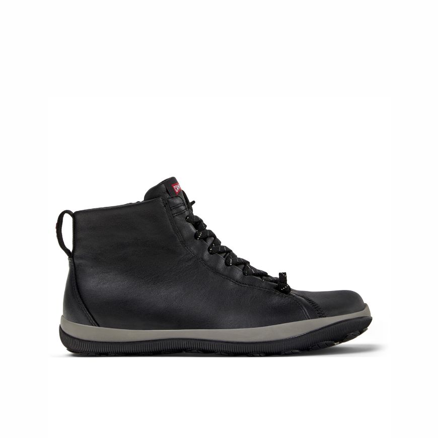 Picture of CAMPER MEN'S PEU PISTA GM HIGH ANKLE LEATHER BOOTS IN BLACK