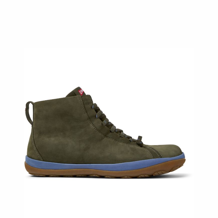 Picture of CAMPER MEN'S PEU PISTA GM HIGH ANKLE LEATHER BOOTS IN DARK GREEN
