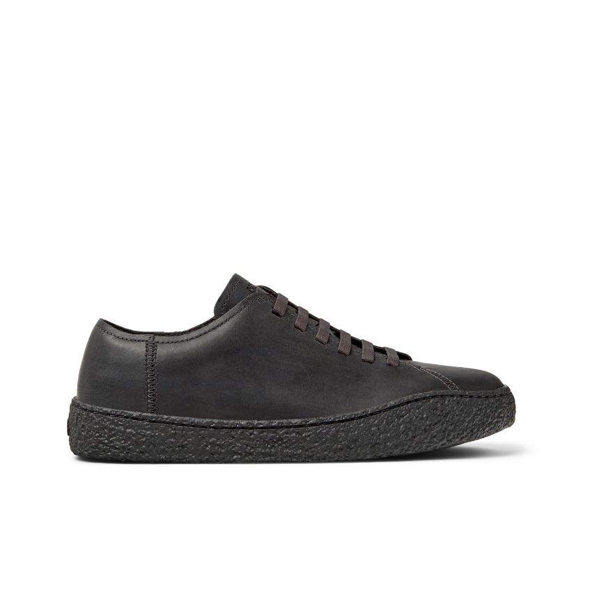 Picture of CAMPER MEN'S PEU TERRENO LEATHER SNEAKERS IN DARK GREY