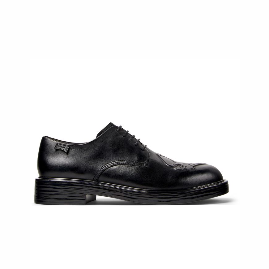 Picture of CAMPER MEN'S TWINS LEATHER SHOES IN BLACK