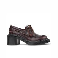 Picture of CAMPER WOMEN'S PIX LONDON LEATHER HIGH HEEL MOCCASIN IN BURGUNDY 1
