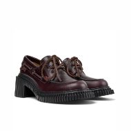 Picture of CAMPER WOMEN'S PIX LONDON LEATHER HIGH HEEL MOCCASIN IN BURGUNDY 2