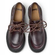 Picture of CAMPER WOMEN'S PIX LONDON LEATHER HIGH HEEL MOCCASIN IN BURGUNDY 3