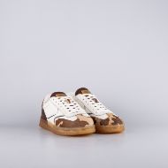 Picture of SCOTCH&SODA WOMEN'S NIXIE LEATHER SNEAKERS WITH PRINT IN BEIGE 2