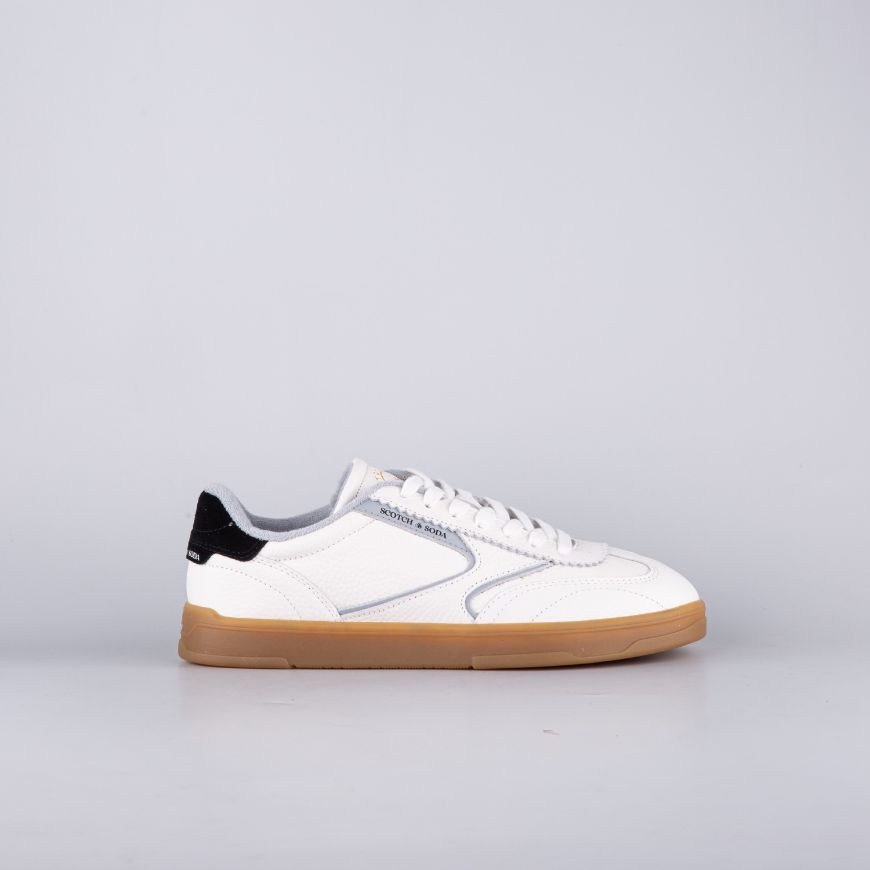Picture of SCOTCH&SODA MEN'S SLIM LEATHER SNEAKERS IN WHITE