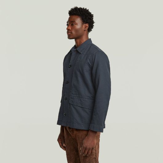 Show details for G-STAR MEN'S 4 POCKET OVERSHIRT IN DARK BLUE 2 - FanPoint Picture of G-STAR MEN'S 4 POCKET OVERSHIRT IN DARK BLUE 2