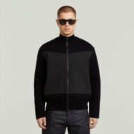 Picture of G-STAR MEN'S FABRIC MIX KNIT JACKET IN BLACK 1