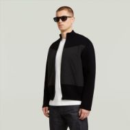 Picture of G-STAR MEN'S FABRIC MIX KNIT JACKET IN BLACK 2
