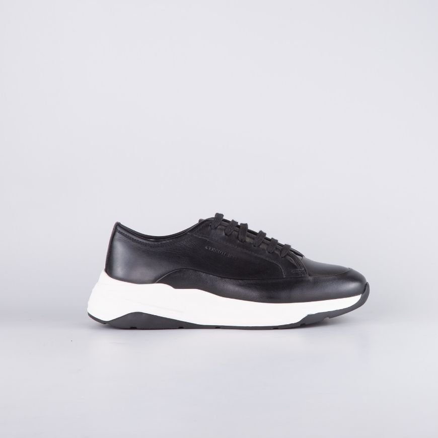 Picture of CERRUTI 1881 MEN'S LEATHER SNEAKERS IN BLACK&WHITE CSSU01685M