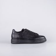 Picture of CERRUTI 1881 MEN'S LEATHER SNEAKERS IN BLACK CSSU01661M 1