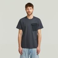 Picture of G-STAR MEN'S FABRIC MIX POCKET T-SHIRT IN DARK BLUE 1