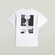 Picture of G-STAR MEN'S BACK PHOTO PRINT LOOSE T-SHIRT IN WHITE SEWING MACHINE 6