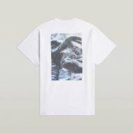 Picture of G-STAR MEN'S BACK PHOTO PRINT LOOSE T-SHIRT IN WHITE KNEE PATCH 6
