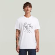 Picture of G-STAR MEN'S HD PRINT T-SHIRT IN WHITE 1