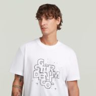Picture of G-STAR MEN'S HD PRINT T-SHIRT IN WHITE 3