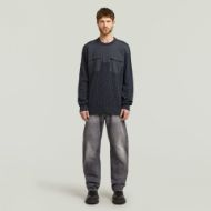 Picture of G-STAR MEN'S WOVEN MIX R KNITTED SWEATER IN DARK BLUE 6