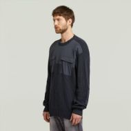 Picture of G-STAR MEN'S WOVEN MIX R KNITTED SWEATER IN DARK BLUE 2