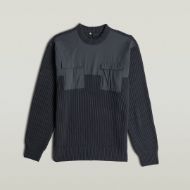 Picture of G-STAR MEN'S WOVEN MIX R KNITTED SWEATER IN DARK BLUE 7